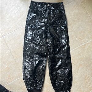 rag & bone Black Shiny Track Pants
